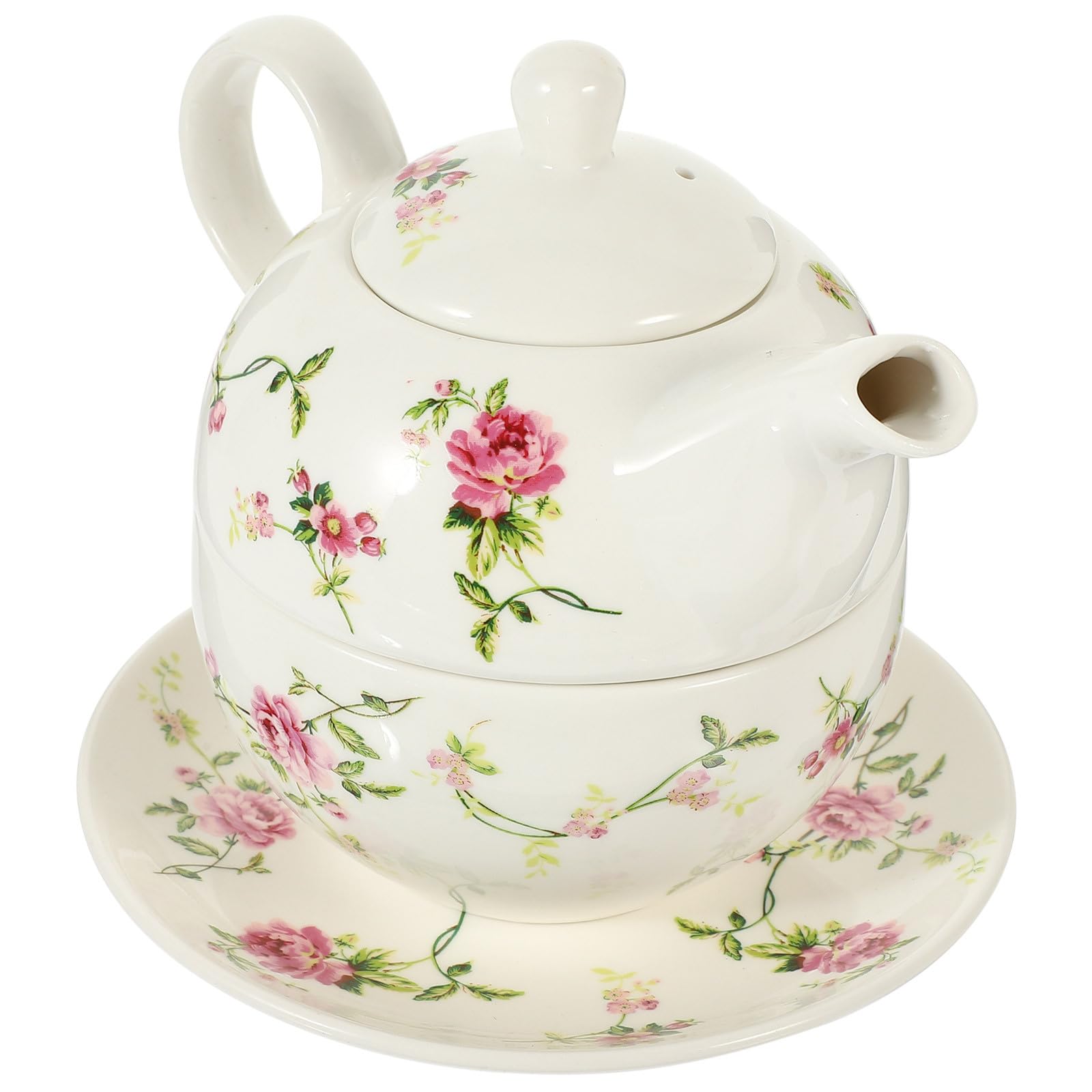 Théière fleurie en céramique avec tasse pour votre pause tea time