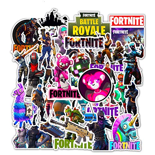 Gaming Fortnite Stickers Pack,50pcs Cute Anime Sticker for Kids, Teens, Gamer Adults,Waterproof Vinyl Stickers for Water Bottles,Skateboard,Bike,Luggage,PS4,Xbos,Game Console(Fortnite)