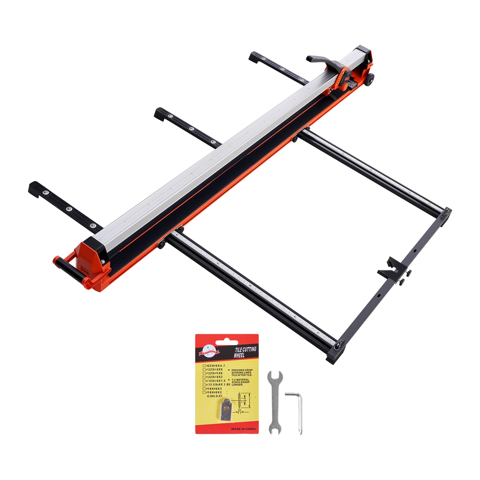 VEVOR Tagliapiastrelle Manuale 1600mm per Laboratori Fai Da Te, Guida Allineamento Potenziata Testa Scorrevole, Disco in Carburo Tungsteno Gambe con Ruote, per Piastrelle in Ceramica Pavimenti e Muri