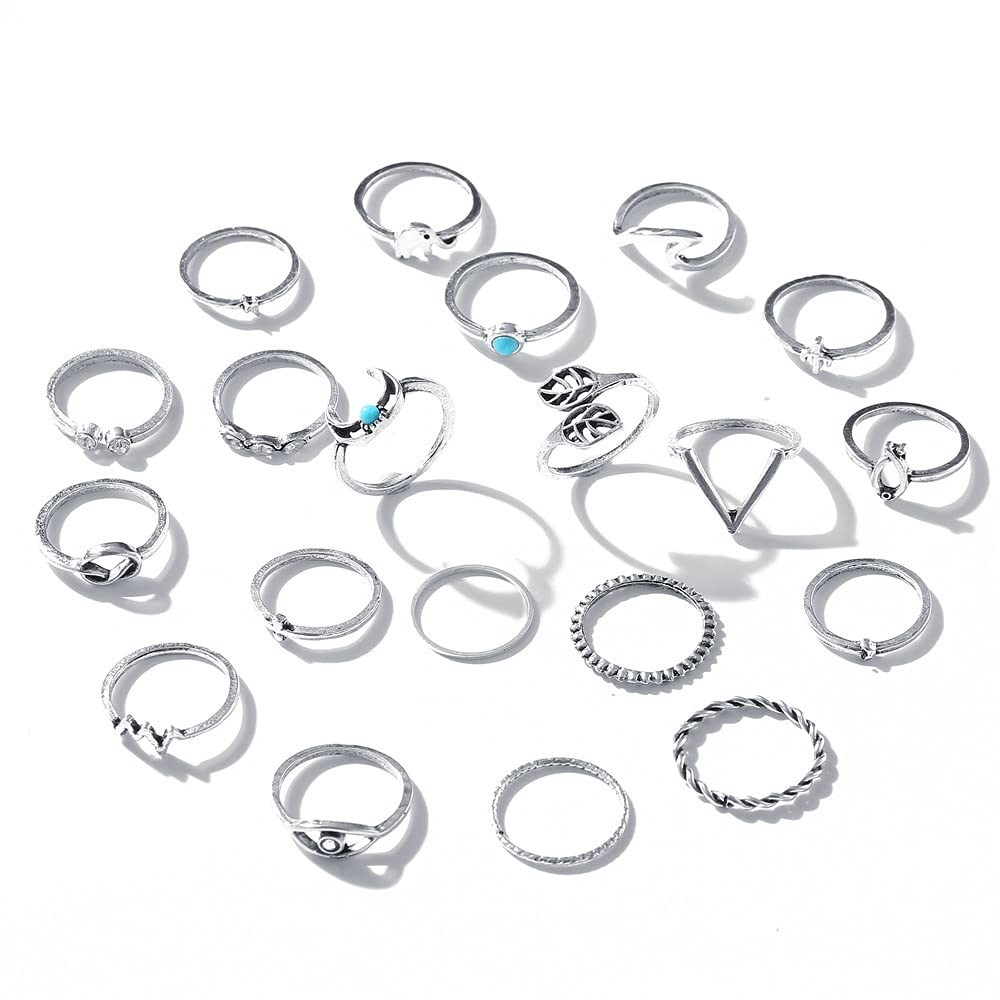 Shining Diva Fashion Latest Stylish Metal Boho Midi Finger Ring for Girls - Set of 20 (E12988r), Silver (B09JLWCM6H) Amazon Price History, Amazon Price Tracker