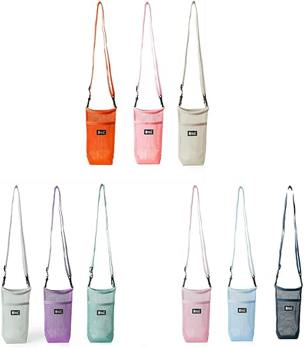 Miniatura 8 de Jiamusi Bolsa para botella de agua para portador de 18 onzas, plegable, ligera, de malla, para mochila, senderismo, ciclismo, caminar, verde menta