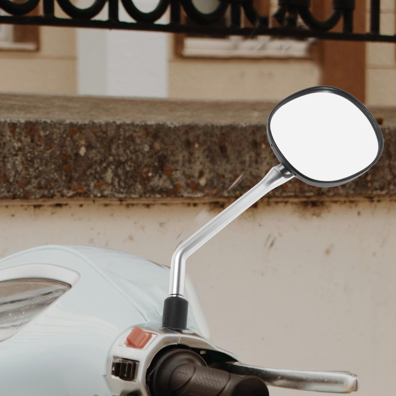 Specchietto Posteriore per Monopattino e Bicicletta Elettrica in Abs Bianco, Sostituzione Montaggio e Miglioramento Campo Visivo