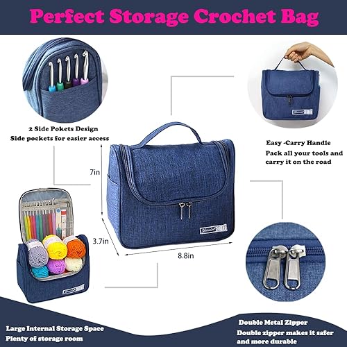 Miniatura 2 de Yarniss Kits de ganchillo para principiantes, kits de ganchillo todo en uno con hilo de ganchillo de 840 yardas, ganchos de ganchillo ergonómicos de