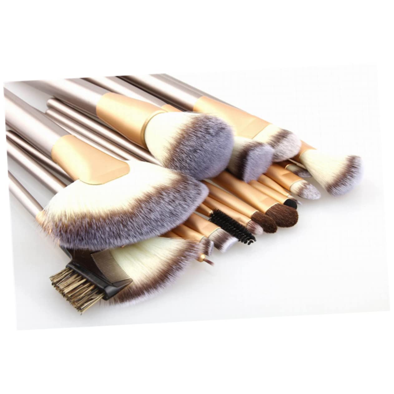 Set Pennelli 24 Pezzi con Manico in Legno e Custodia Pu | Set Professionale per Viso e Occhi, Set Completo, Pratico da Viaggio e Facile da Riporre