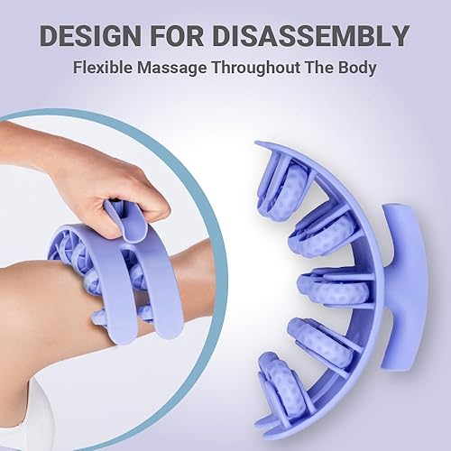 Miniatura 6 de Rodillo de masaje corporal ajustable, rodillo muscular envolvente de 360 con 20 nodos de masaje, diseño de doble capa, masajeador de mano para