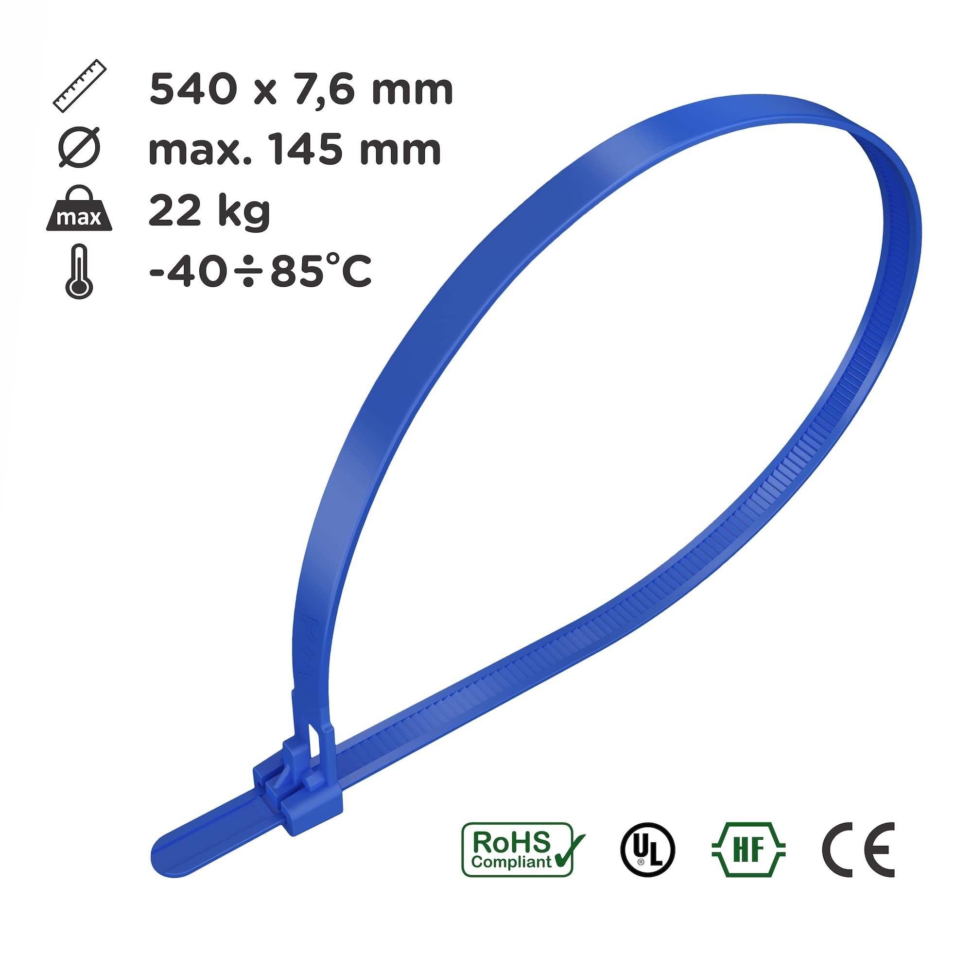 Fascette Cablaggio Per Elettricisti Stringicavo 450x7,5 Mm Bianco Conf - Foto 2