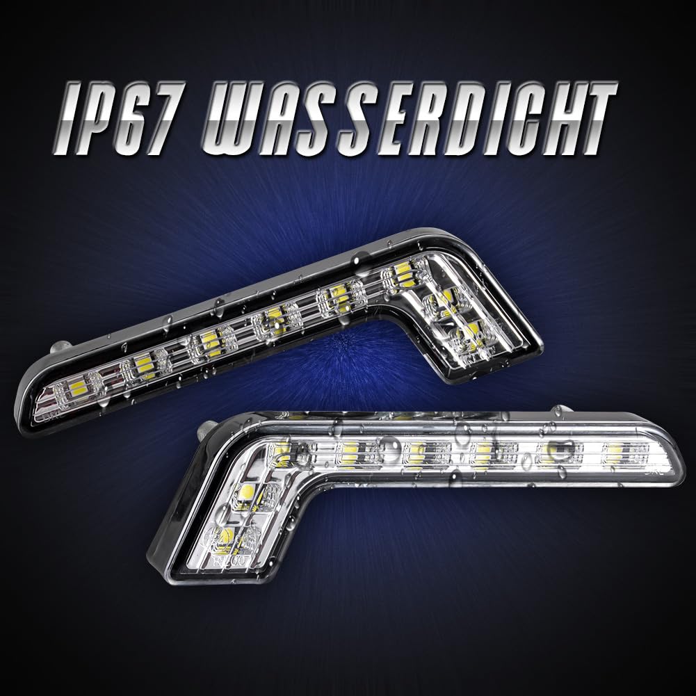 KATUR 12V Bianco DRL Luci Diurne Fendinebbia Anteriori, 2 Pezzi