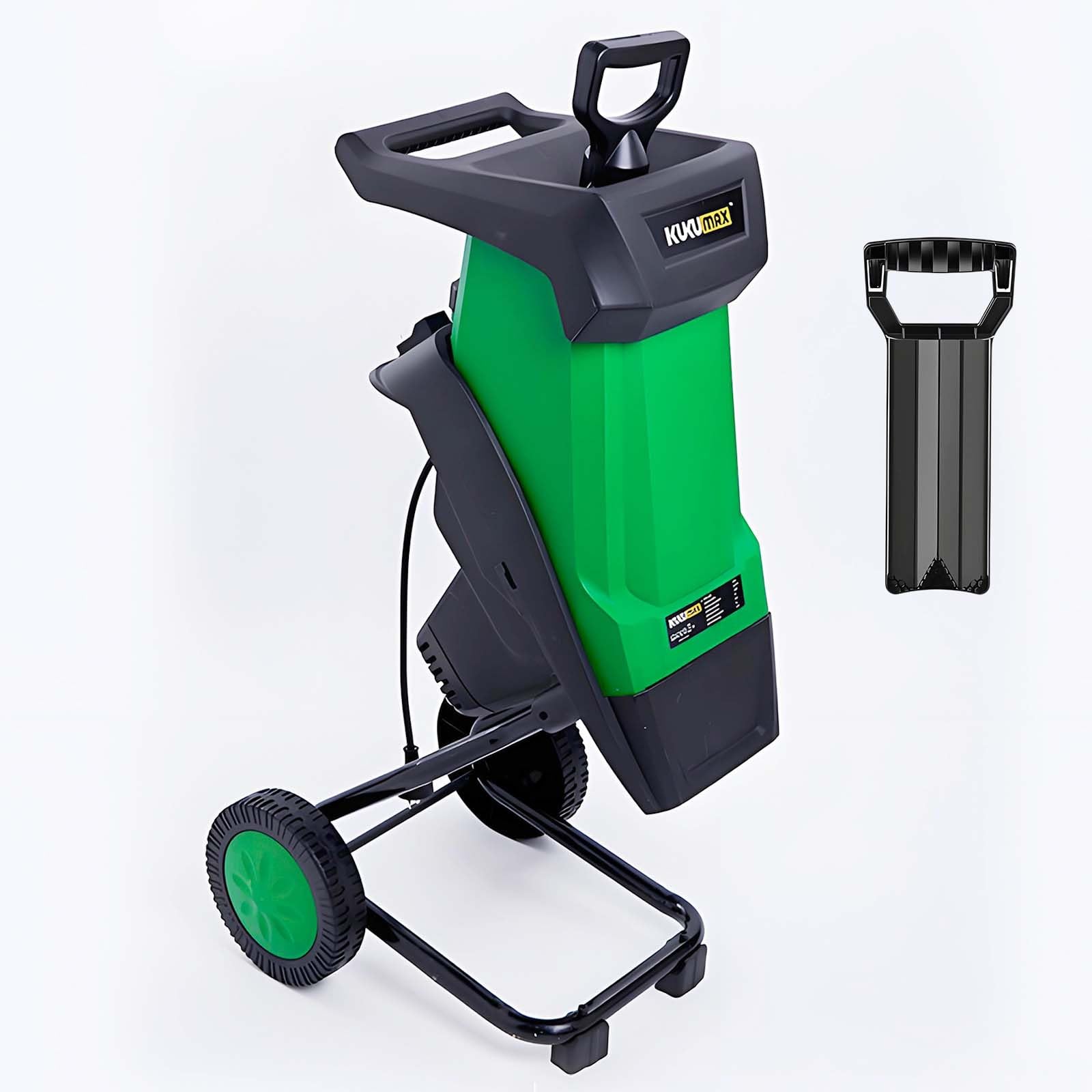 Trituradora De Jardín Silenciosa 2400W Con Bolsa De 50L, Corte De 40mm Y Motor 4500RPM, Biotrituradora Con Ruedas Para Ramas, Hojas Y Trabajos De Compostaje En Hogar