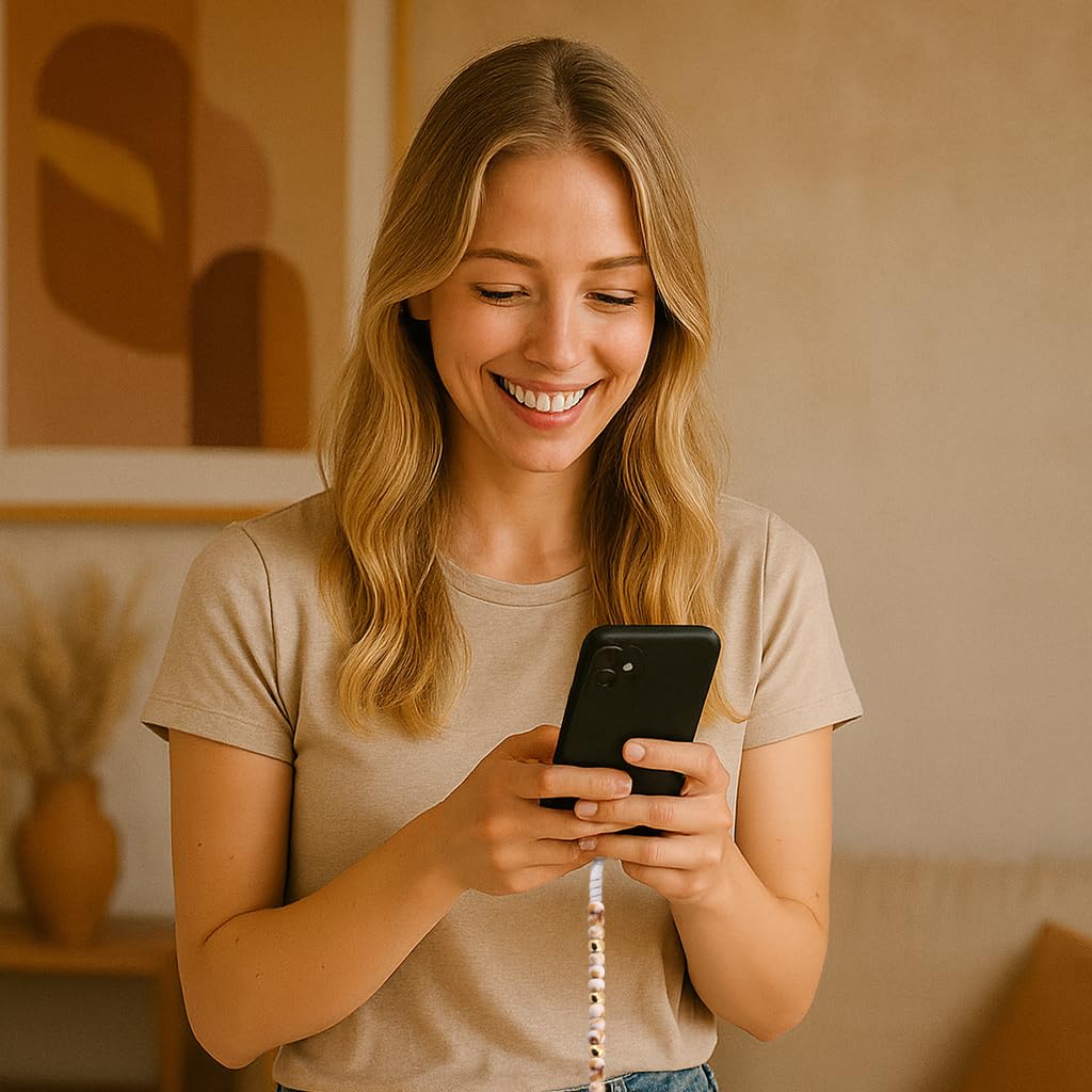 Elegant Beaded Phone Charger USB Cable Cute USB-C Charging Cable Colorful 3.3ft Cord for iPhone Smartphones (USB-A to USB-C, Marble & Gold) - Image 3