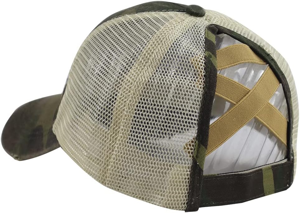 KKMKSHHG Ponytail Hat for Womens, Adjustable Vintage Trucker Washed Denim Dad Baseball Cap - Image 4