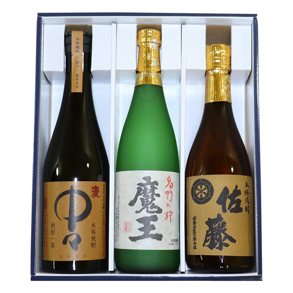 Amazon.co.jp: 本格有名焼酎 中々 魔王 佐藤(麦) 720 ml×3本 飲み比べ