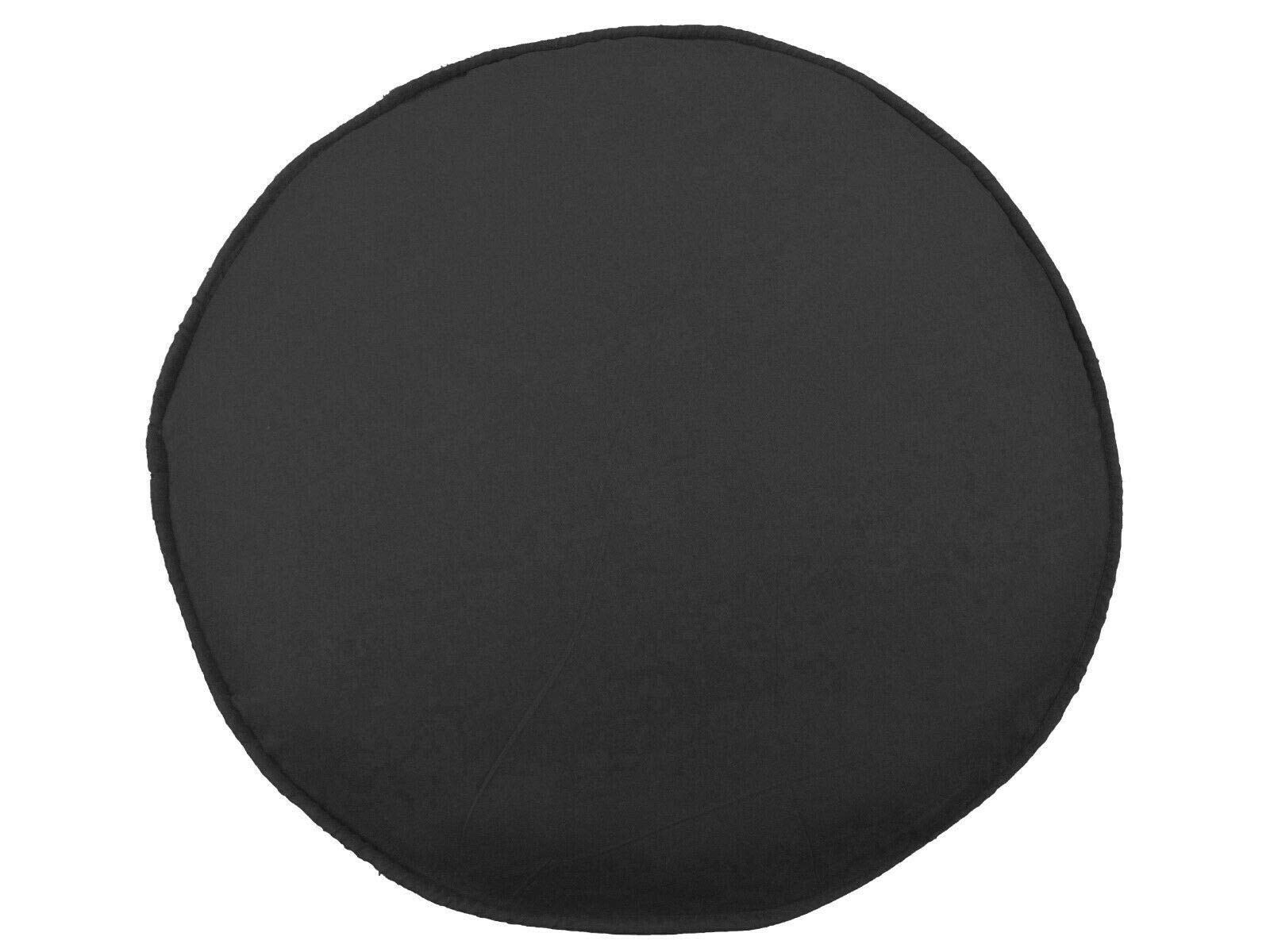 SAFFRON Cotton Round Cord Piping Footstool Large Pouf Cover (Black, 20