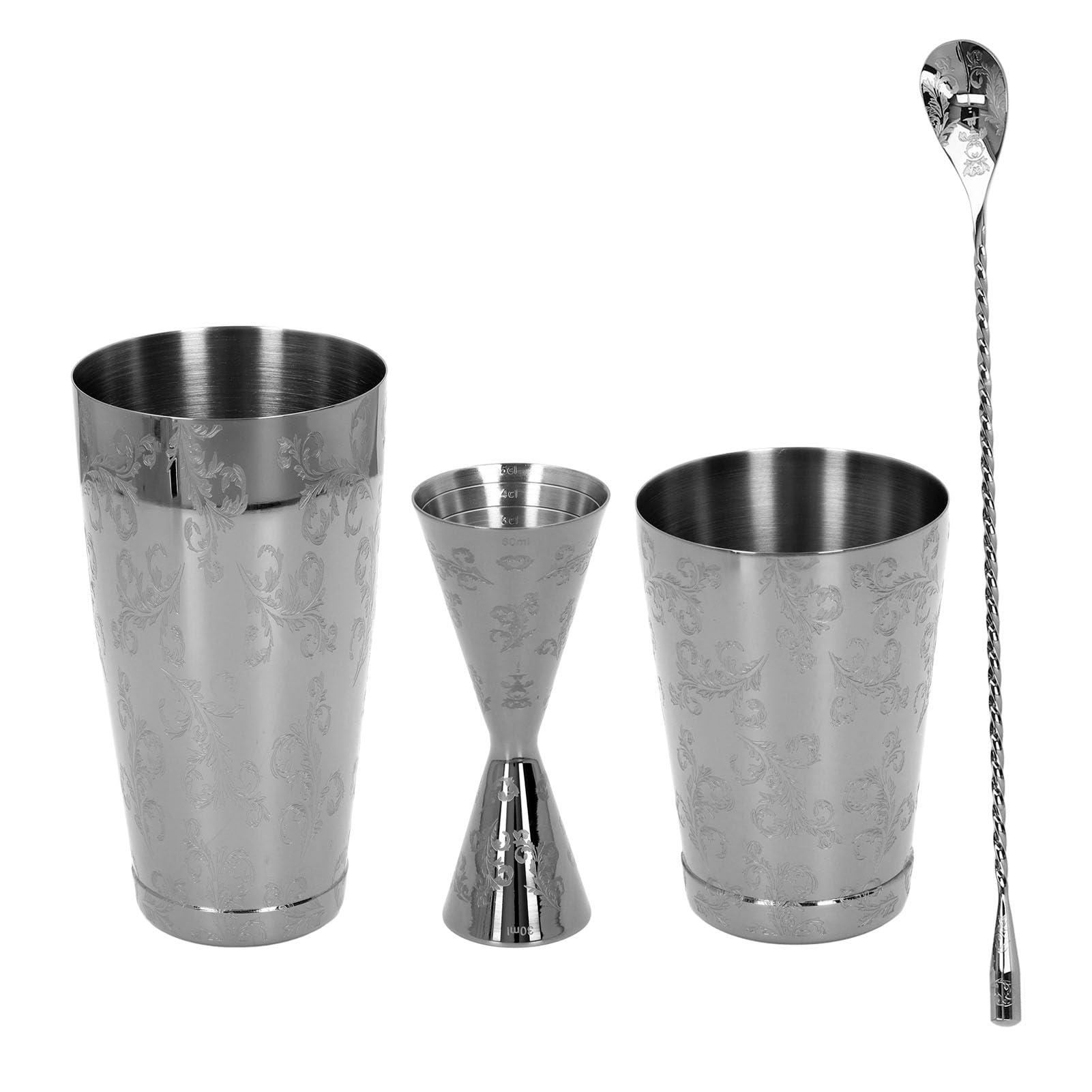 aqxreight Boston Cocktail Shaker Set 304 Herramienta de Barra de Estampado de Acero Inoxidable con Acero Inoxidable con Colador para Mezclar Martinis y Cócteles (B)
