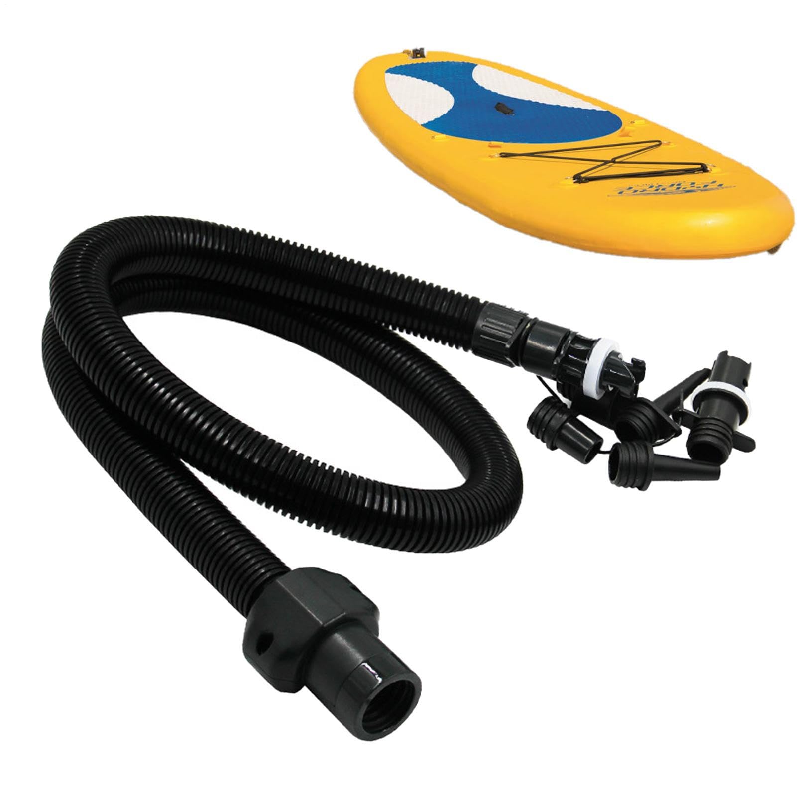 Kit Adattatore Per Pompa Aria 6 In 1 Con Tubo 100cm – Per Gonfiare Kayak, SUP, Barche E Tende – Compatibile Con Pompe Elettriche