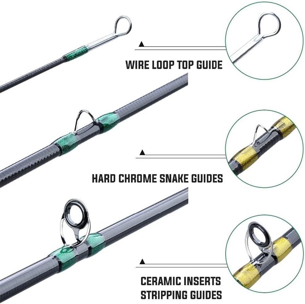 2.7M Fly Fishing Rod Set 5/6 Combo, Fly Rod with Fly Reel Fishing Line, Aluminium Alloy Spool, for Freshwater Saltwater Fishing