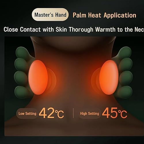 Miniatura 6 de Masajeador de cuello con calor para aliviar el dolor, masajeador inalámbrico de tejido profundo Bionic Shiatsu mano, cuello y hombros, masajeador