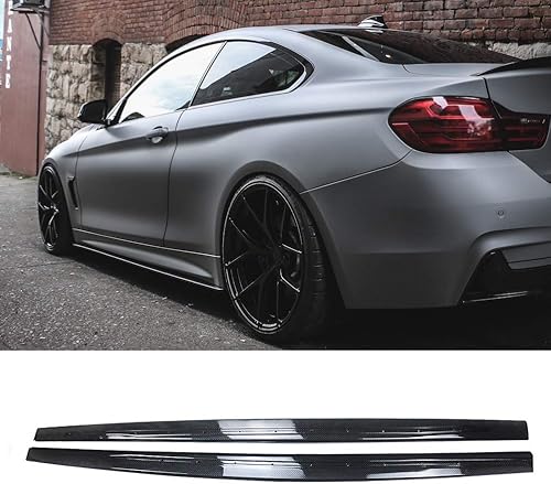 NINTE Faldas laterales para BMW Serie 4 F32 F33 F36 2014-2020 | Paneles basculantes de extensión de revestimiento de fibra de carbono de plástico