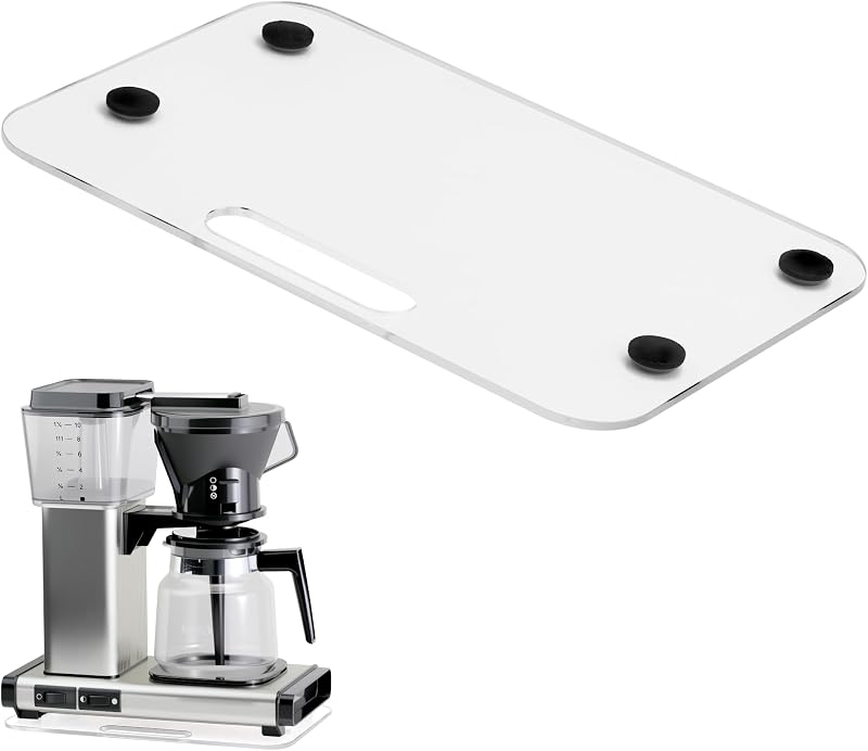Appliance Slider for Moccamaster Coffee Machine, Acrylic Sliding Tray | for Technivorm Moccamaster 53923 KBGV 79112 KBT 59691 KB, Glides Smoothly Under Cabinet, Protect Countertop, Space Saving