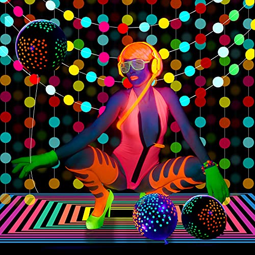 Glow Party Neon Party Supply Set Glow In The Dark Party Supplies Includes 98.4 ft 6 Rolls Blacklight Luminous Tape 14.4 ft Neon Streamers 25 Pcs Fluorescent Mini Balloon (Black and Clear,Dot) Glow Party Neon Party Supply Set Glow In The Dark Party Supplies Includes 98.4 ft 6 Rolls Blacklight Luminous Tape 14.4 ft Neon Streamers 25 Pcs Fluorescent Mini Balloon (Black and Clear,Dot)
