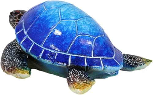 Miniatura 5 de Ebros Gift Océano náutico Coloridos tonos de concha azul tortuga marina gigante nadando Bobblehead Figurine 5.75 pulgadas de largo reptil tortugas
