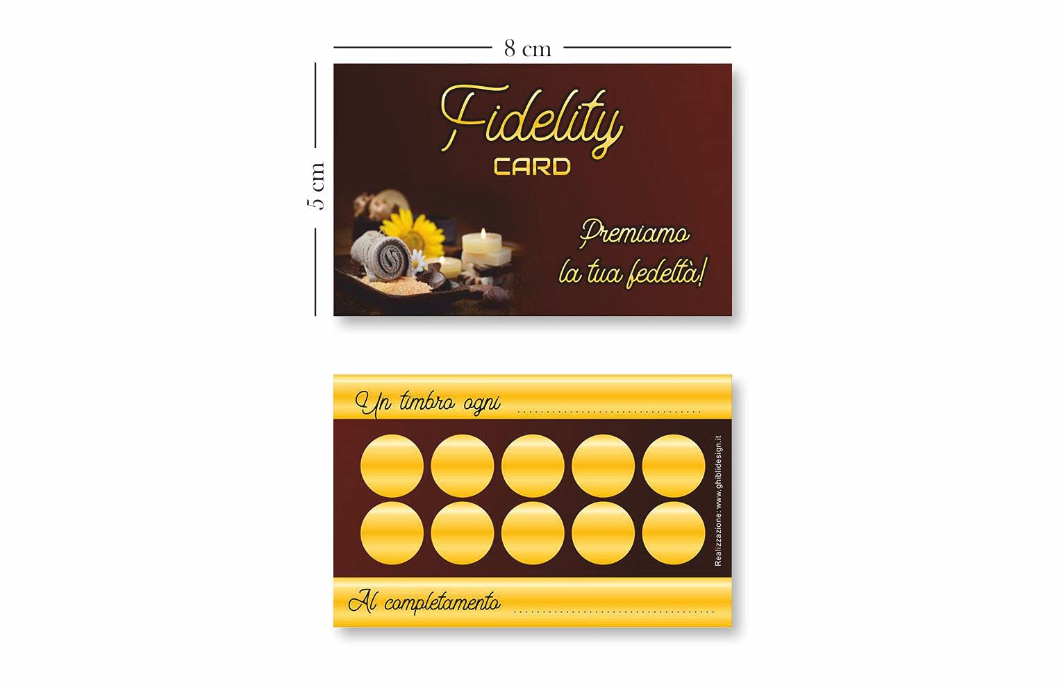 Tessere Fedeltà Per Estetista - Con Bollini Adesivi Colorati, Formato 8x5 Cm, Per Fidelizzare Clienti - Foto 5