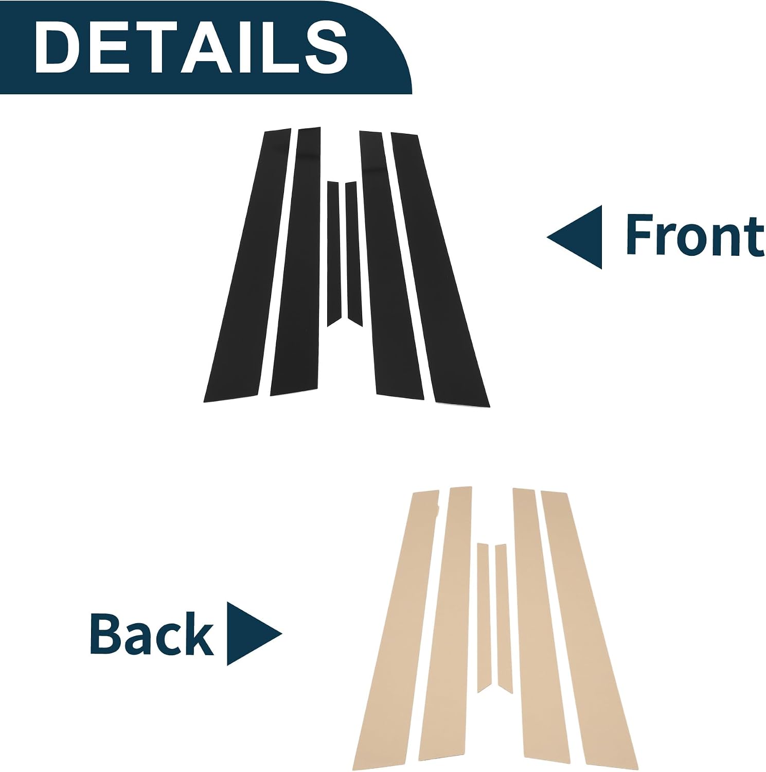 Door Pillar Window Trim for Honda Accord 1998-2002 Front Rear Left Right Anti Scratch Sticker Pillar Posts Door Outer Exterior Cover Black 6 Pcs
