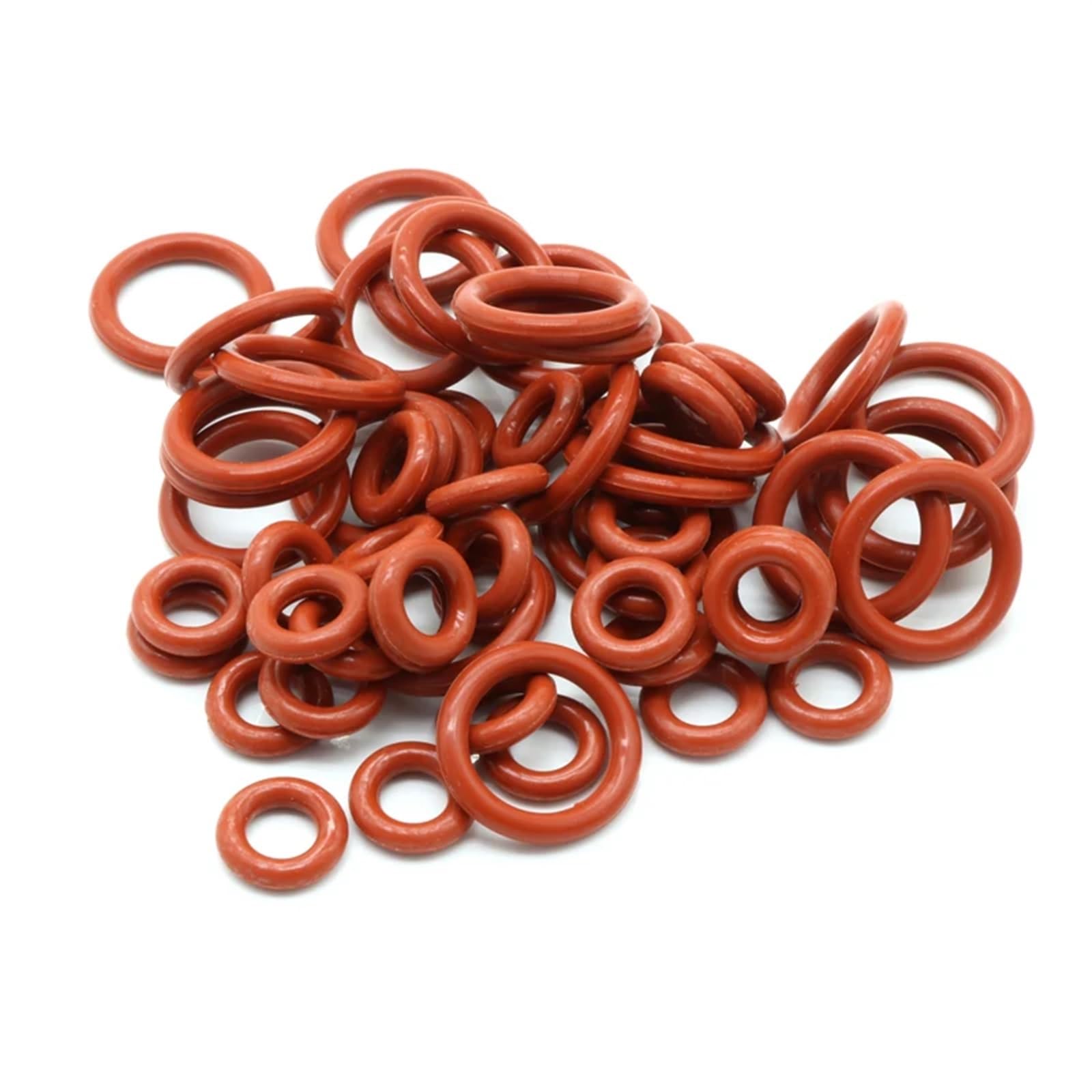 50 Uds junta tórica de sellado espesor CS 4mm OD 12~150mm arandela impermeable aislada de goma de silicona forma redonda roja (Tamaño : OD 130mm ID 122mm)