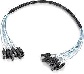 0.5m 6 pcs/Set Sata to Sata Cable 6 Ports/Set Date Cable Sata 7 Pin to Sata 7 Pin SAS Cable 6Gbps HDD Splitter Cable for Server