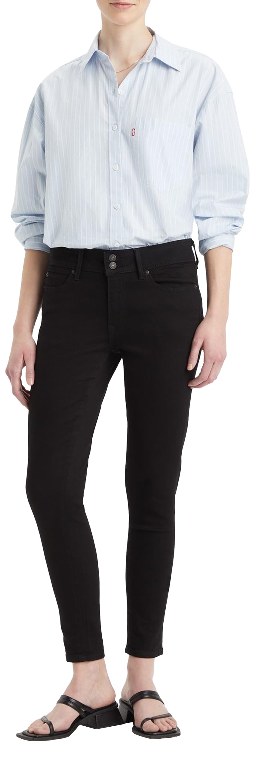 Levi's Women's 711 Double Button Jeans, Midnight Gauze, 27W x 28L