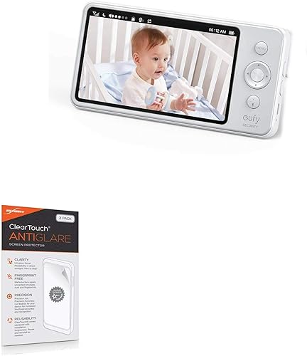 BoxWave Protector de pantalla compatible con Eufy 720p Video Baby Monitor – ClearTouch Anti-reflejo (paquete de 2), película mate antihuellas