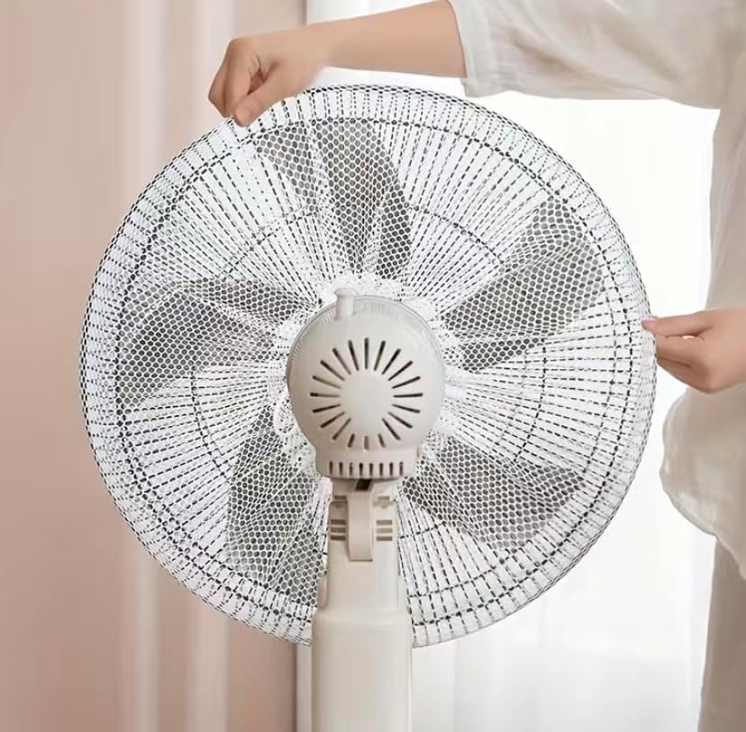 Miniatura 3 de Cubierta de malla para ventilador industrial, a prueba de polvo, lavable, redonda, paquete de 2 unidades, cubierta protectora para seguridad, fundas