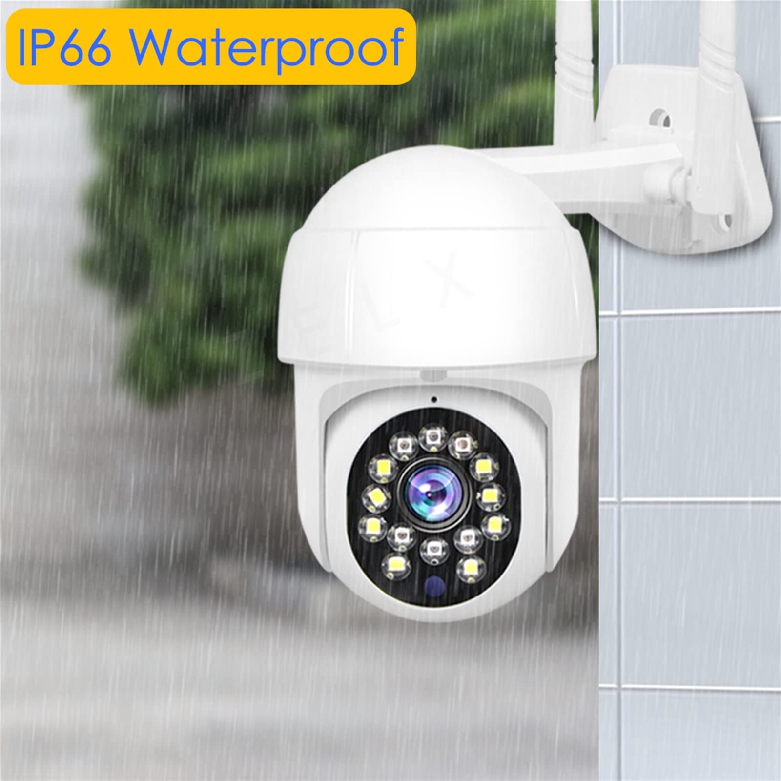 Kamera bezpieczeństwa, 5MP CCTV kamera IP bezpieczeństwa 1080P bezprzewodowa PTZ zewnętrzne automatyczne śledzenie 4X Zoom cyfrowy Mini monitorująca wideo zdalna(1080P Camera 32G SD)