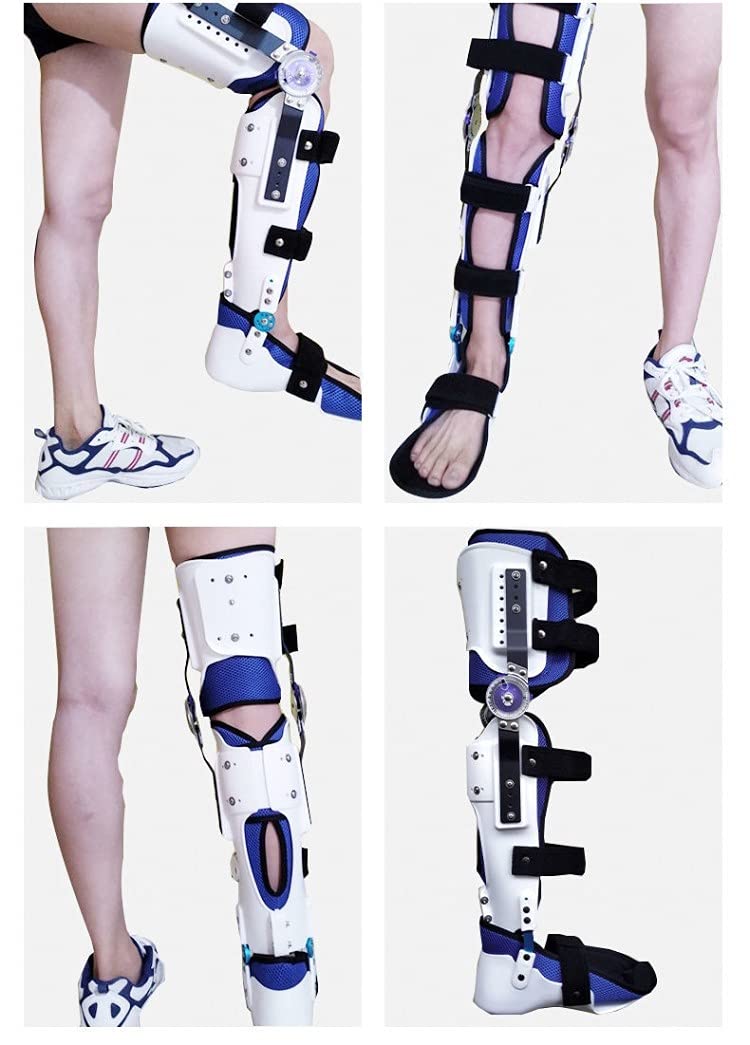 Rodilleras Ortopedicas Articuladas, Soporte de Articulación de Rodilla Ajustable Soporte de Rótula Estabilizador Órtesis Férula, Soporte de Tobillo Reduce El Dolor de Rodilla O Artrosis
