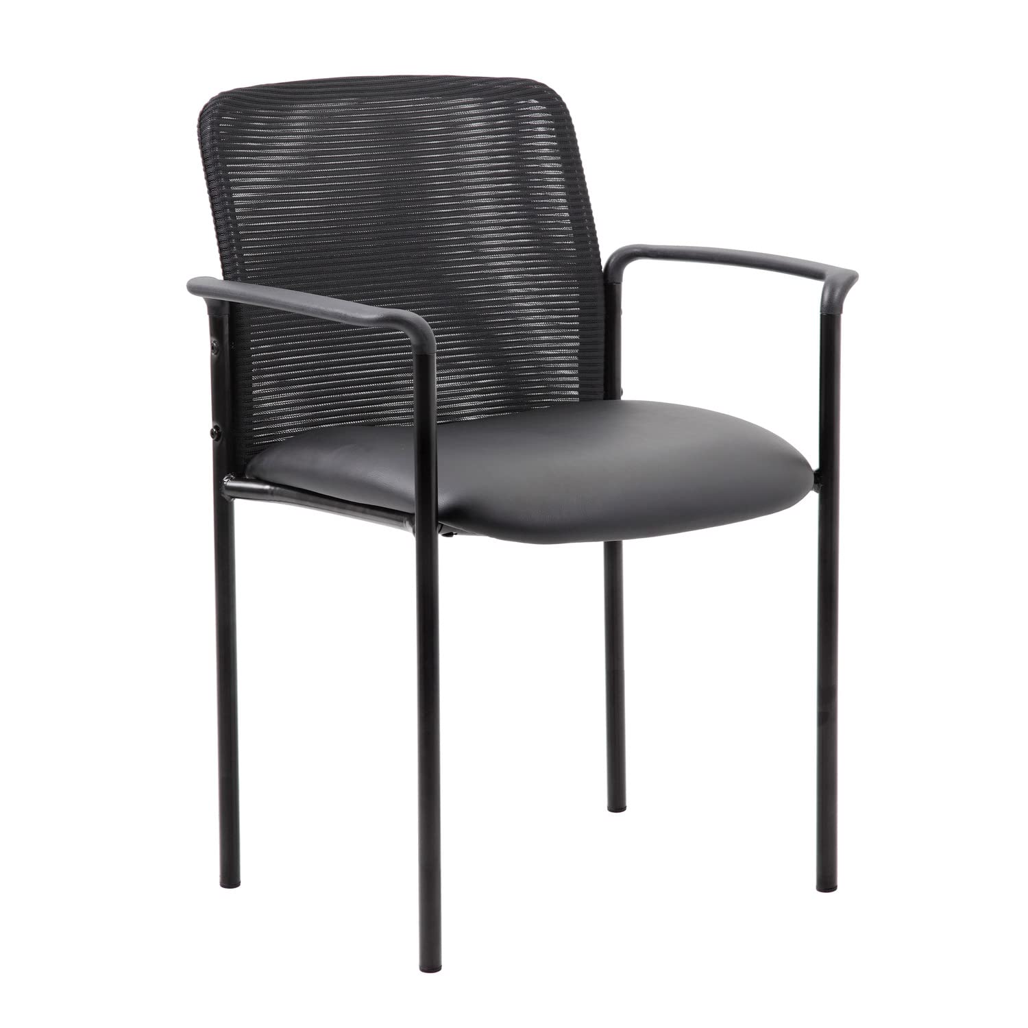 Boss Office Products Mesh and Vinyl Guest Chair, Black