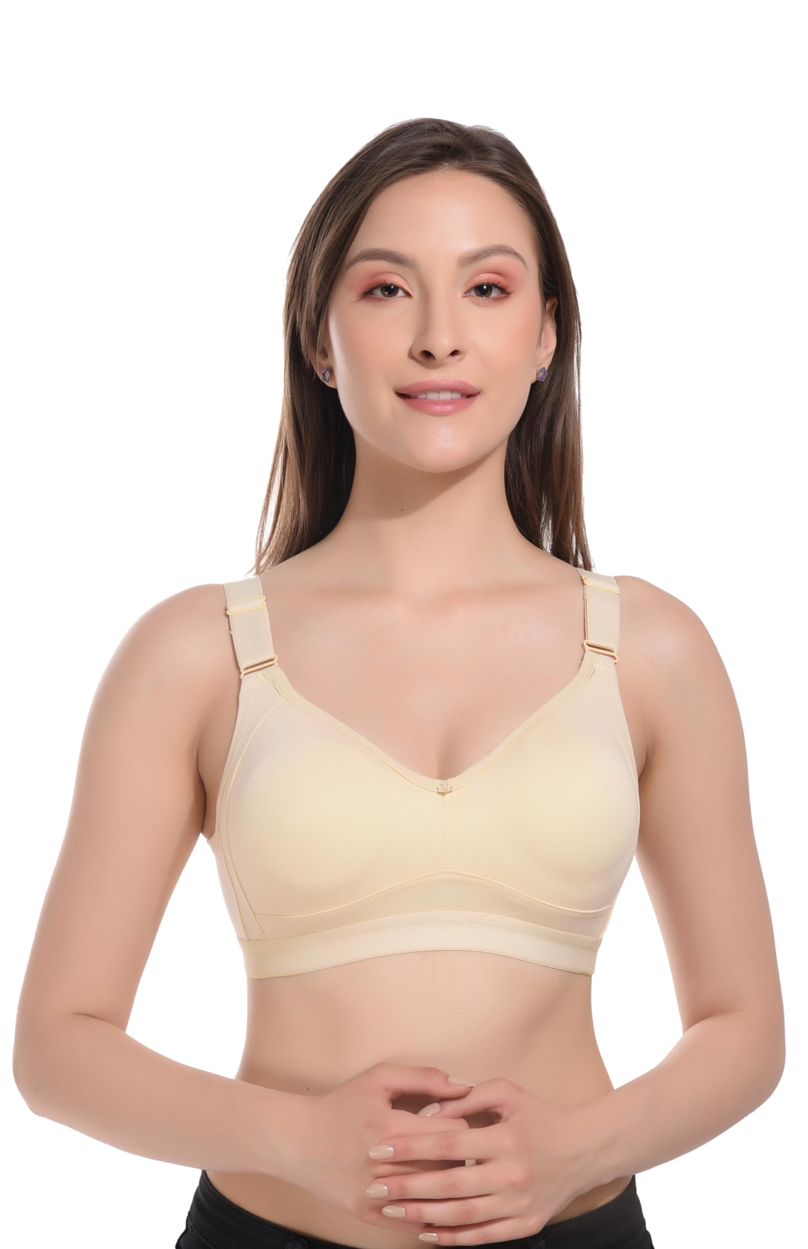 viral girl Women's Wire-Free Cotton Hosiery Bra | Non-Padded, Full Coverage, Adjustable Straps | Soft Comfortable Innerwear with Hook & Eye Closure for Everyday Use-picture-36