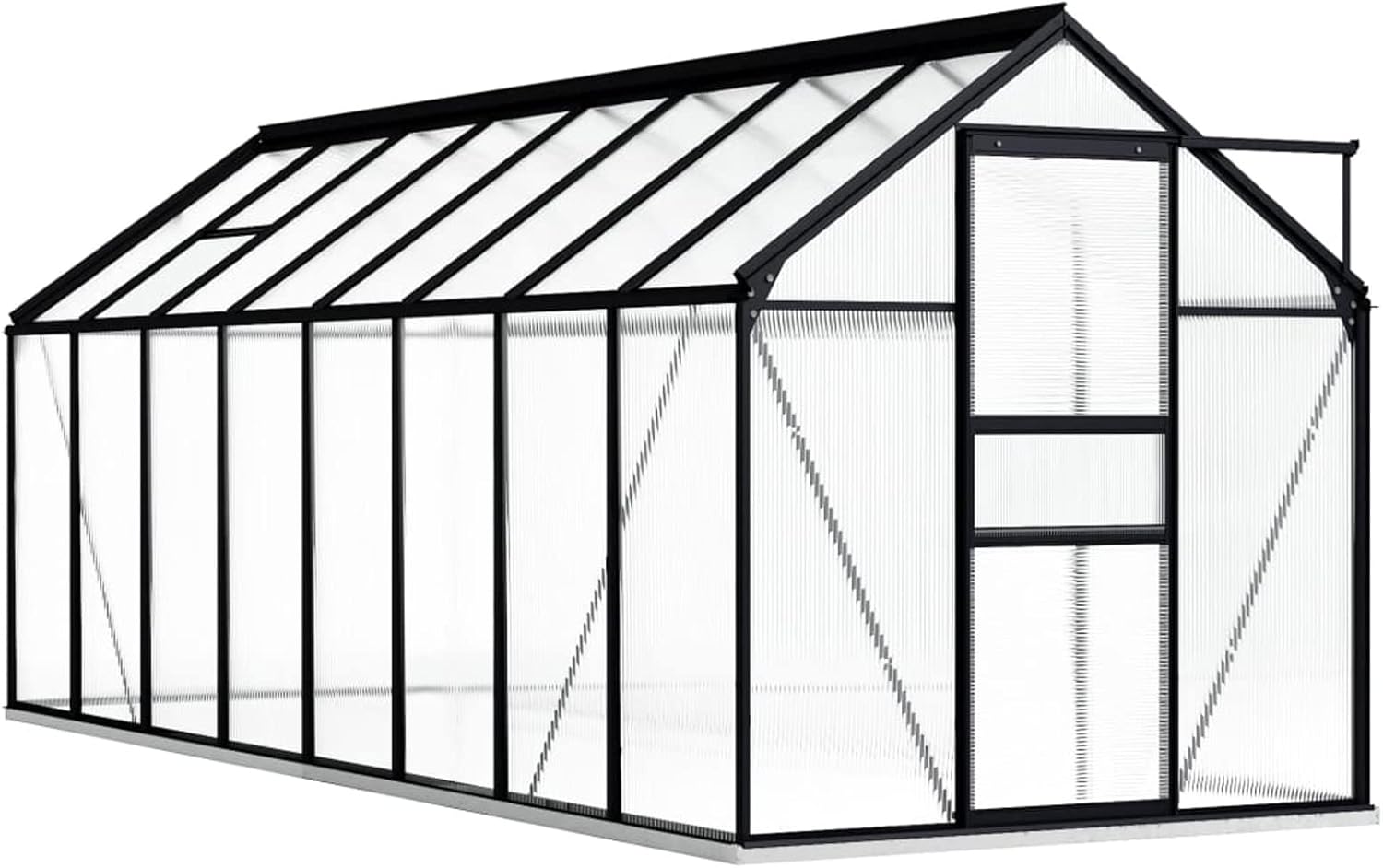Leepesx Invernadero con Estructura, Invernaderos Huerto, Invernaderos Jardin, Invernaderos Terraza, Huerto Urbano, de Aluminio Gris Antracita 9,31 m²