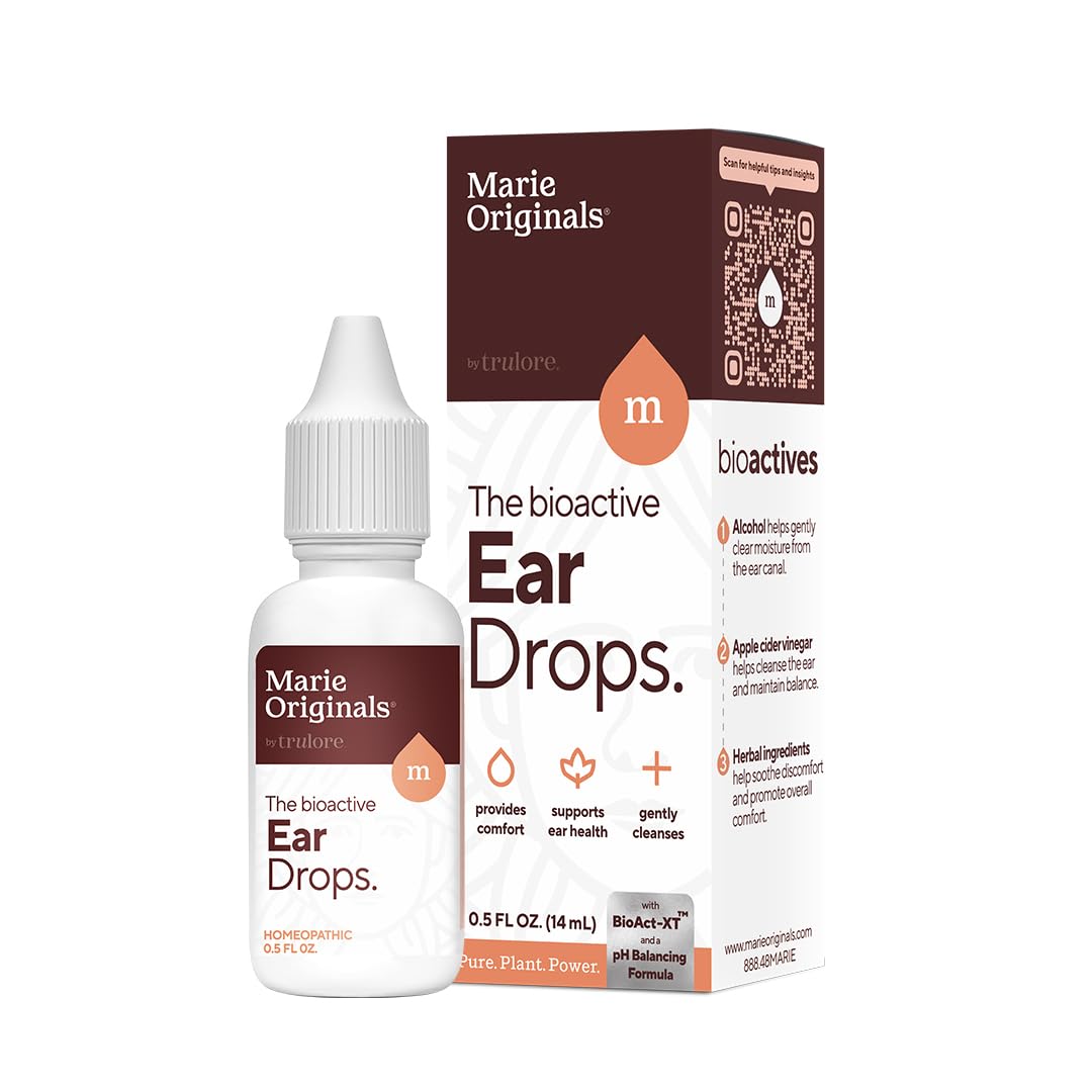 Marie Originals Ear Drops for Clogged Ears Dry Itchy Ears Ear Hygiene for Adults Kids Natural Plant-Based Ingredients