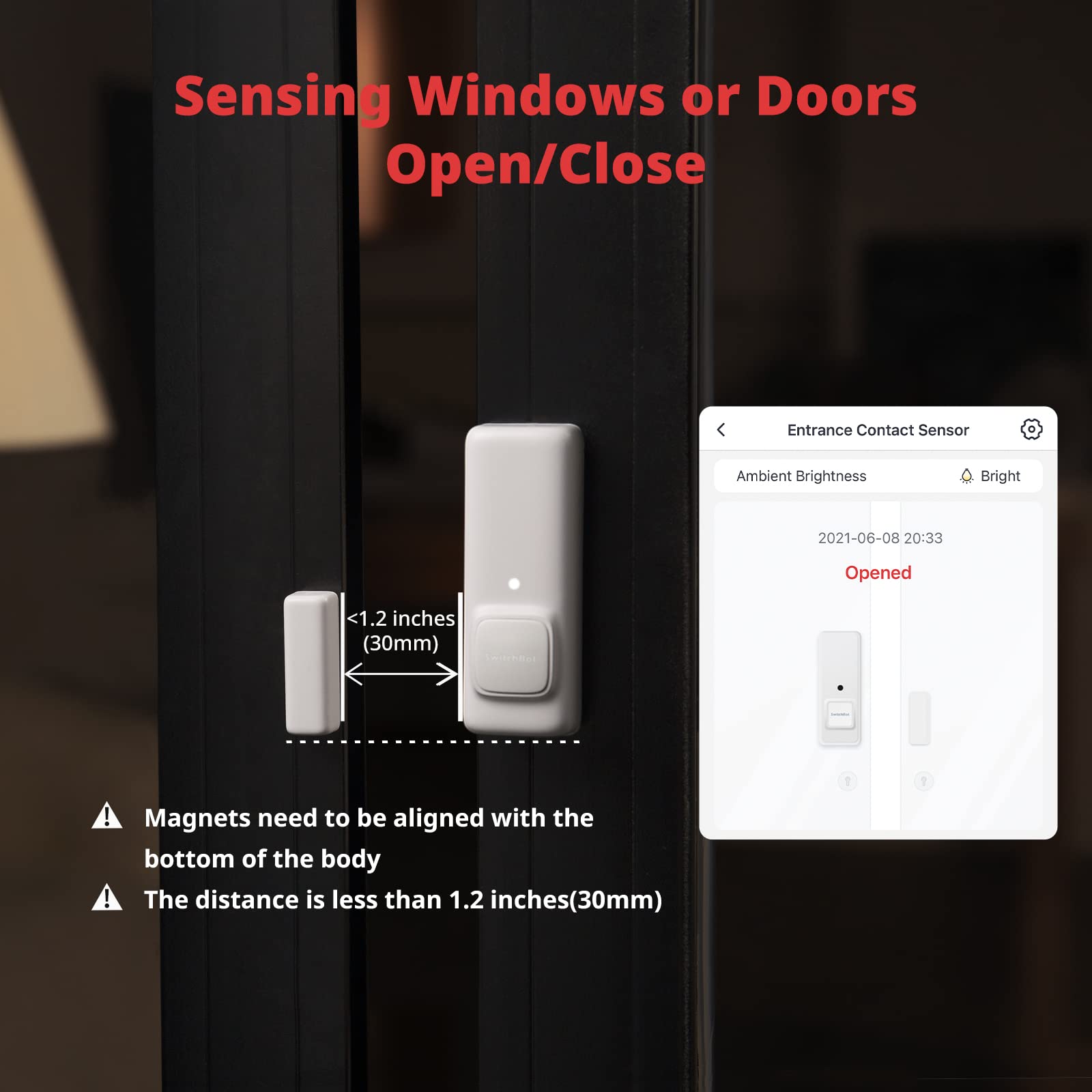 SwitchBot Tür-/Fensterkontaktsensor 3er Pack + WLAN Wassermelder Set – Kompletter Schutz gegen Einbruch & Wasserschäden, Tür-/Fensterüberwachung mit Wasserleck-Alarm, 100dB Sirene, App-Benachrichtigun
