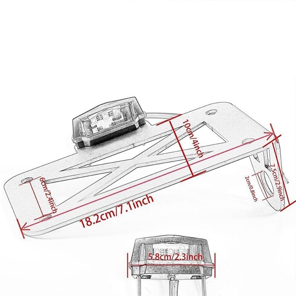 Kennzeichenhalter Motorrad Motorrad-Kennzeichenhalter, Kennzeichenhalter, modifizierte universelle Passform, for Harley Sportster Chopper Motorrad Kennzeichenhalter