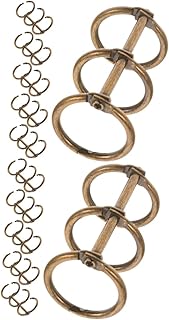 Tofficu 12 peças de fivela de metal pastas de plástico pastas de plástico pasta de caderno caderno molde livro braçadeira anel fichário livro liga papelaria livro fichário suprimentos de papelaria