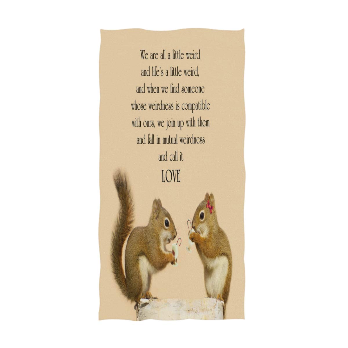 ALAZA Inspirational Quote with Cute Squirrels Ultra Soft Hand Towel Wash Cloths for Bath, Hotel, Gym, Spa, Beach and Exercise(16