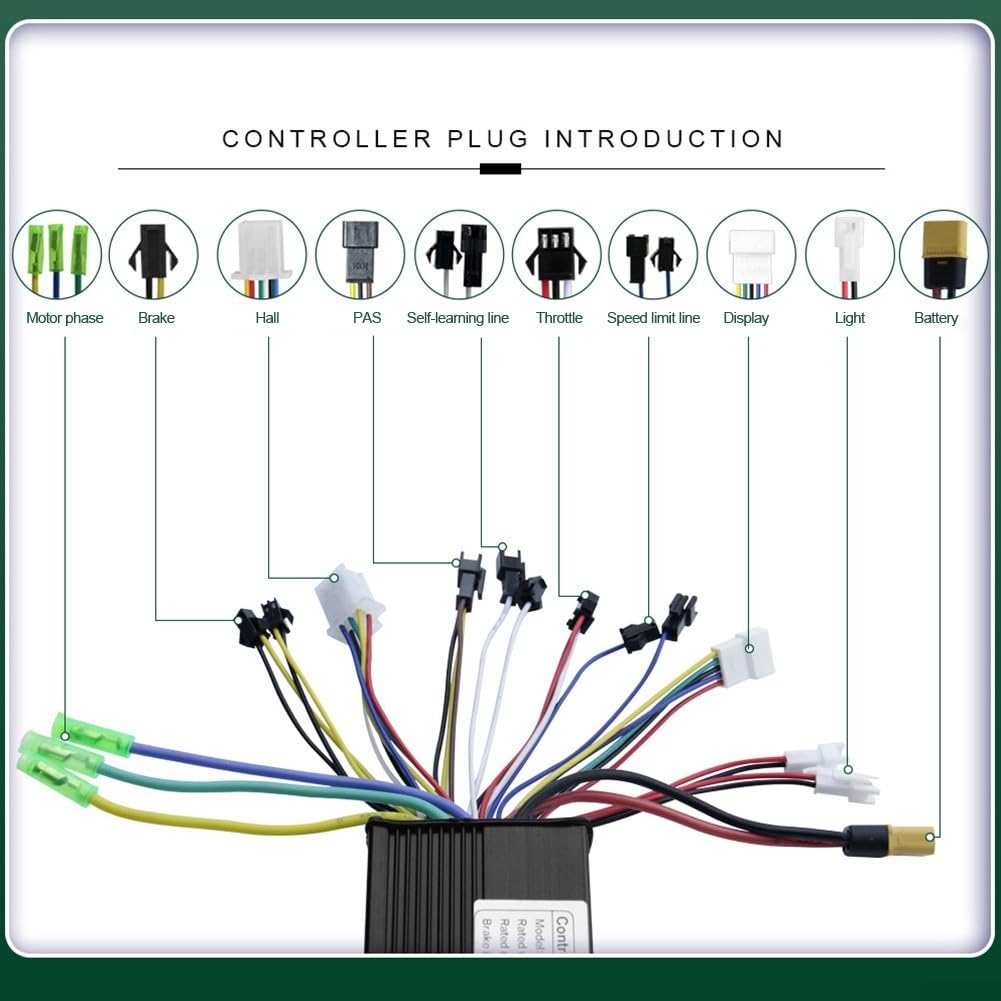 Kit di controllo per bicicletta elettrica 24V/36V/48V 250W con display LCD e acceleratore compatibile con motori 15A