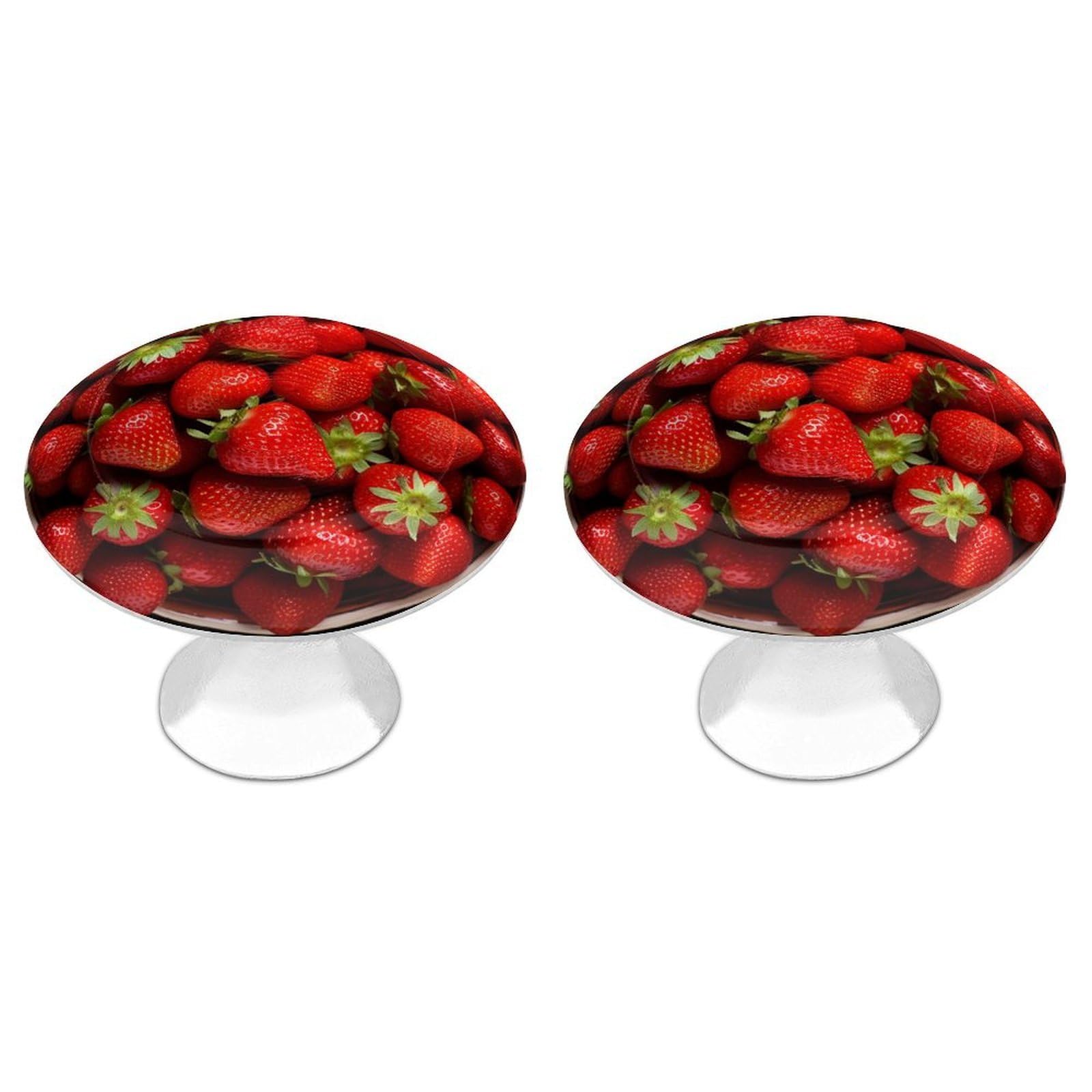 NTVOWPZO Cabinet Handles Round Drawer Pulls Strawberries in Bowl Dresser Knobs for Cabinets and Drawers Handle for Bathroom Cupboard Drawers Cabinet Pulls for Kitchen Door