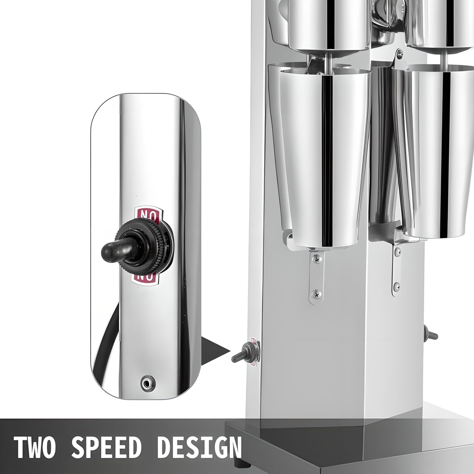 Machine À Milkshakes Professionnelle, Mixeur Électrique 180 W avec 2 Vitesses Réglables Et 2 Tasses en Acier Inoxydable, Facile À Nettoyer, pour Préparer des Milkshakes Cocktails, Fraises Et Cafés