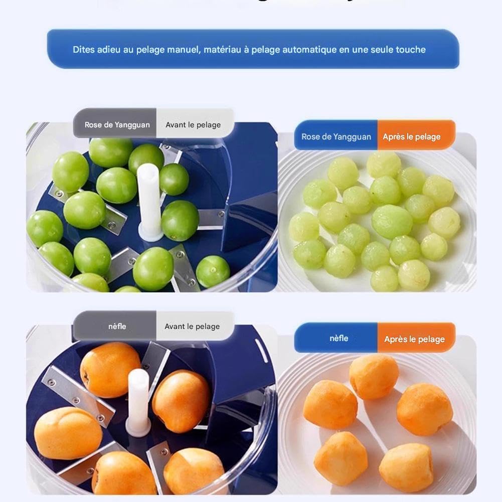 Eplucheur Electrique, Eplucheur Pomme De Terre Electrique, Automatique Sans Fil, Rechargeable USB, Rapide Et Facile À Nettoyer Pour Cuisine, Pour Pommes De Terre, Raisin, Ail, Tomates (bleu)
