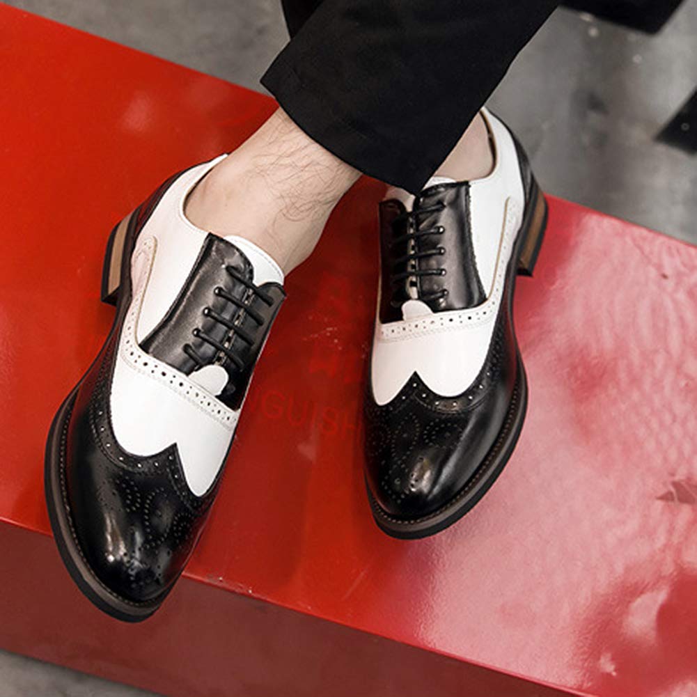 Scarpe Stringate Brouge Uomo Bicolori Ufficio Affari Casual Abito Formale Festa di Nozze Scarpe Oxfords