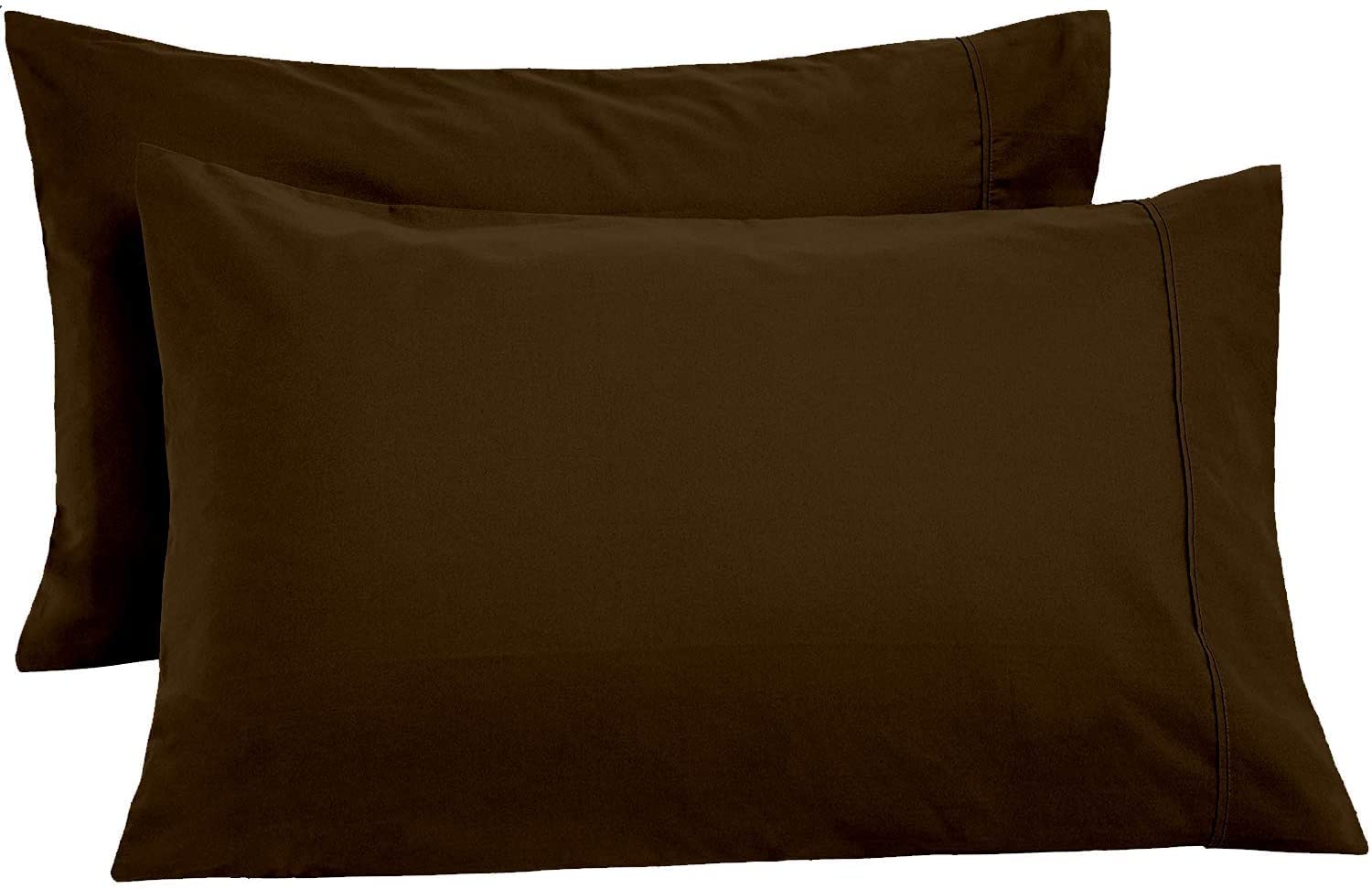 Pack of 2 - Pillow Cover Bhoomi Impex Microfiber 1800 Series Count Brown Color 20X30 Inch Soft Feel