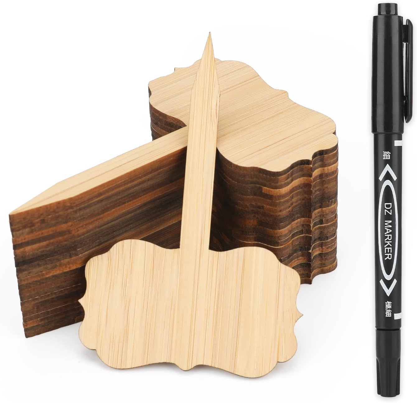 KINGLAKE GARDEN Bamboo Plant Labels,60PCS Plant Tags