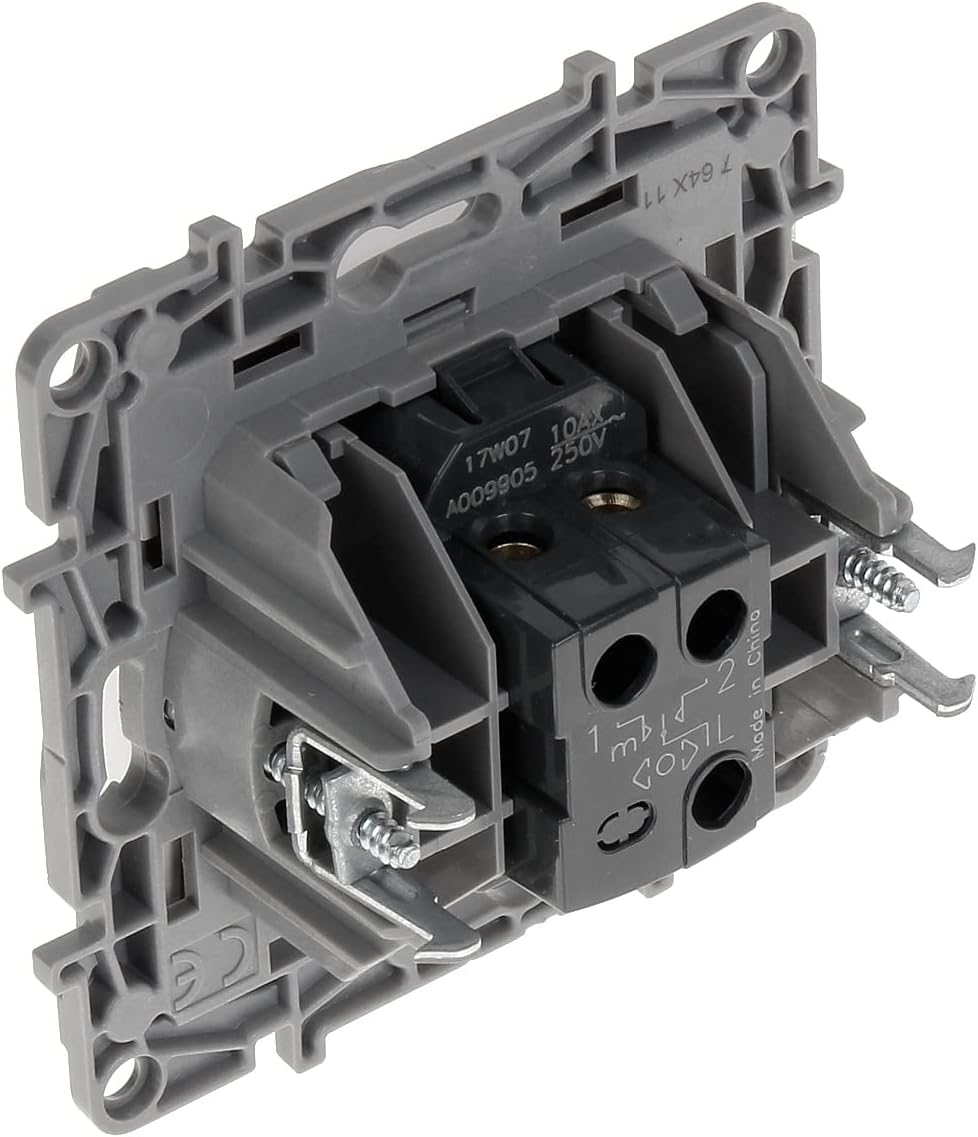 Legrand 1 x Unidad completa con toma doble NF, Nickel