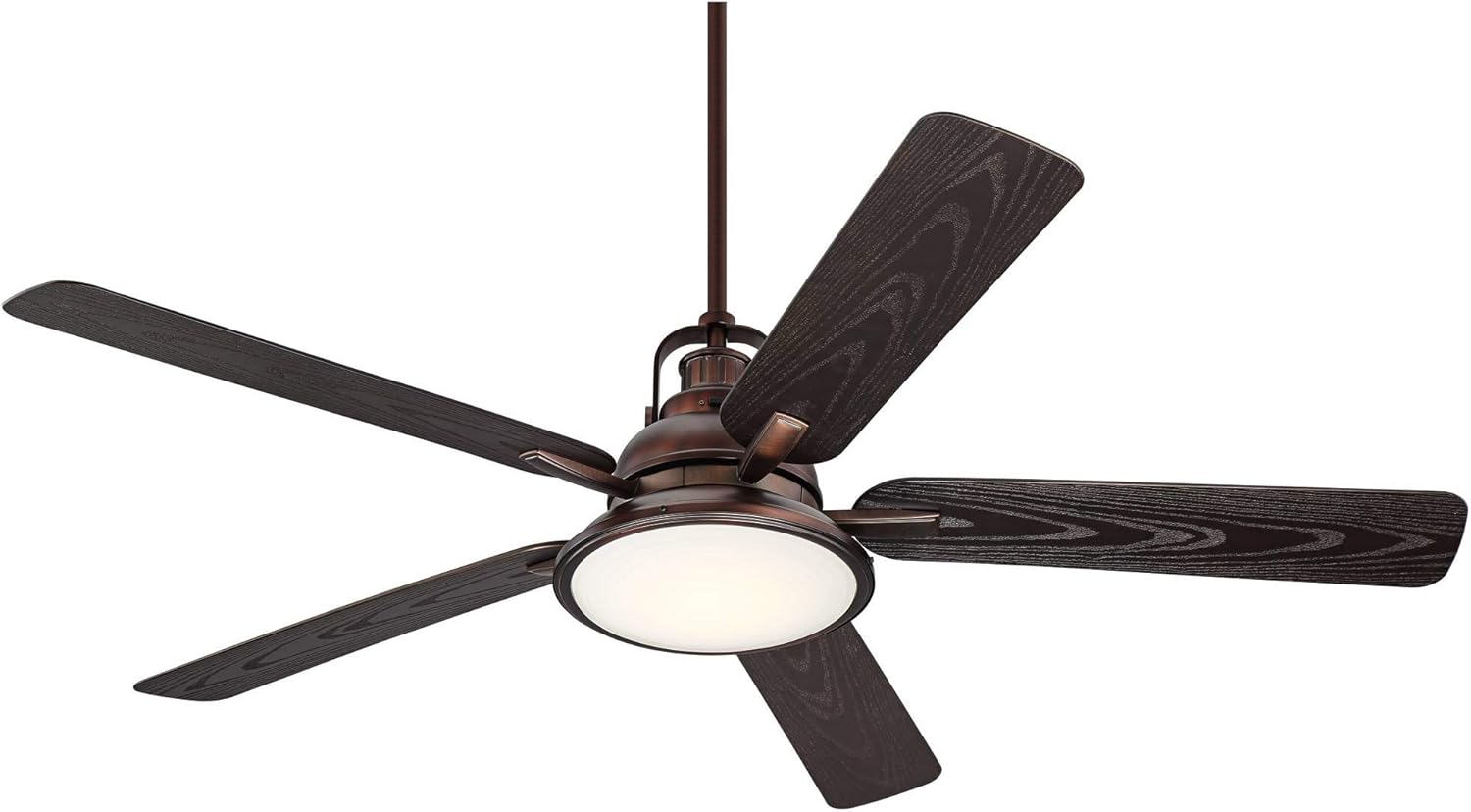 Special 60 Wind and Sea Industrial Indoor Outdoor Ceiling Fan with Light LED Remote Control Dimmable Oil Brushed Bronze Brown Wet Rated for Patio Exterior House Porch Gazebo Garage Barn - Casa Vieja